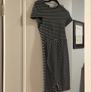 Zara striped midi  pencil dress